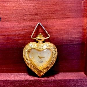 Vintage Milan heart shaped pocket watch or necklace